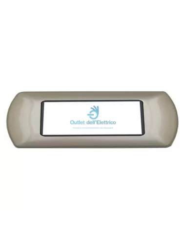 Bticino L4807OS Living int - 7-seater plate satin gold